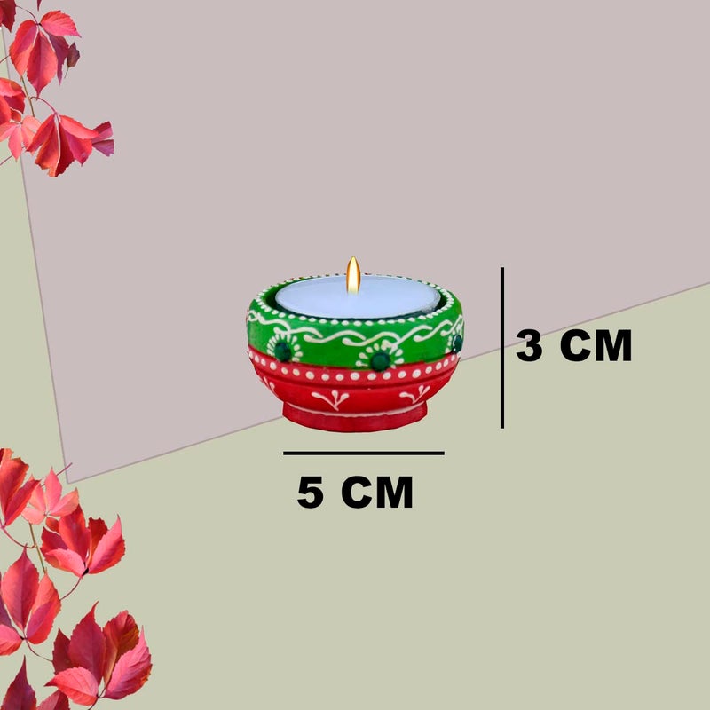 Saugat Traders Candle Set for Diwali Home Decoration - Peacock Design Tea Light Candle Holder Candle - Door Hanging-Wall Hanging-Deepawali Gift for Corporate Clients, Family & Friends - Image 3