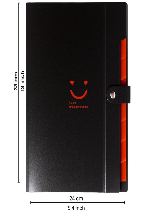 SPS 8 Pocket Expanding File Folder Smile Design - Fits A4 & Letter Size Document Organizer, Accordion File Folders, File Holder for Office, School & Home Use (Pack of 4) - Image 3