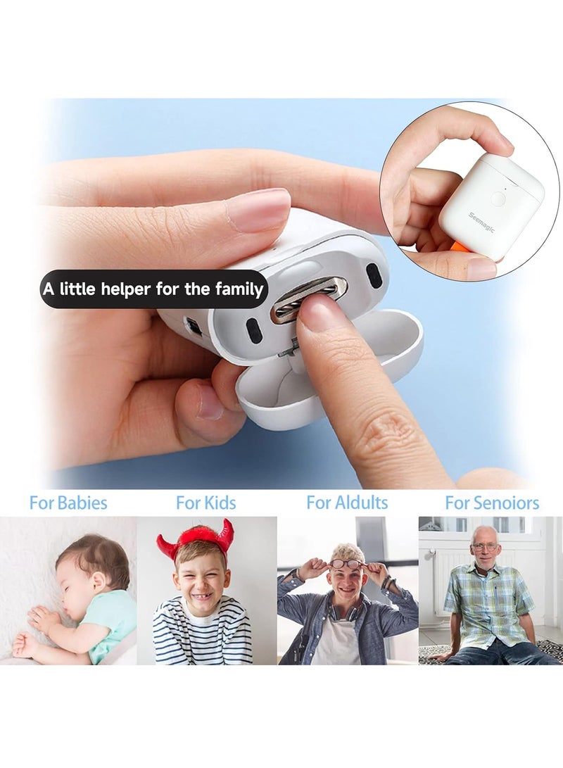 Seemagic Mini Electric Automatic Nail Clipper with Light 2 Speeds Fingernail Cutter and File, 2 in 1 Design Nail Trimmer Nail Scraps Storage USB Rechargeable Fingernail Trimmer for Men Adults Baby Kids Seniors - Image 3
