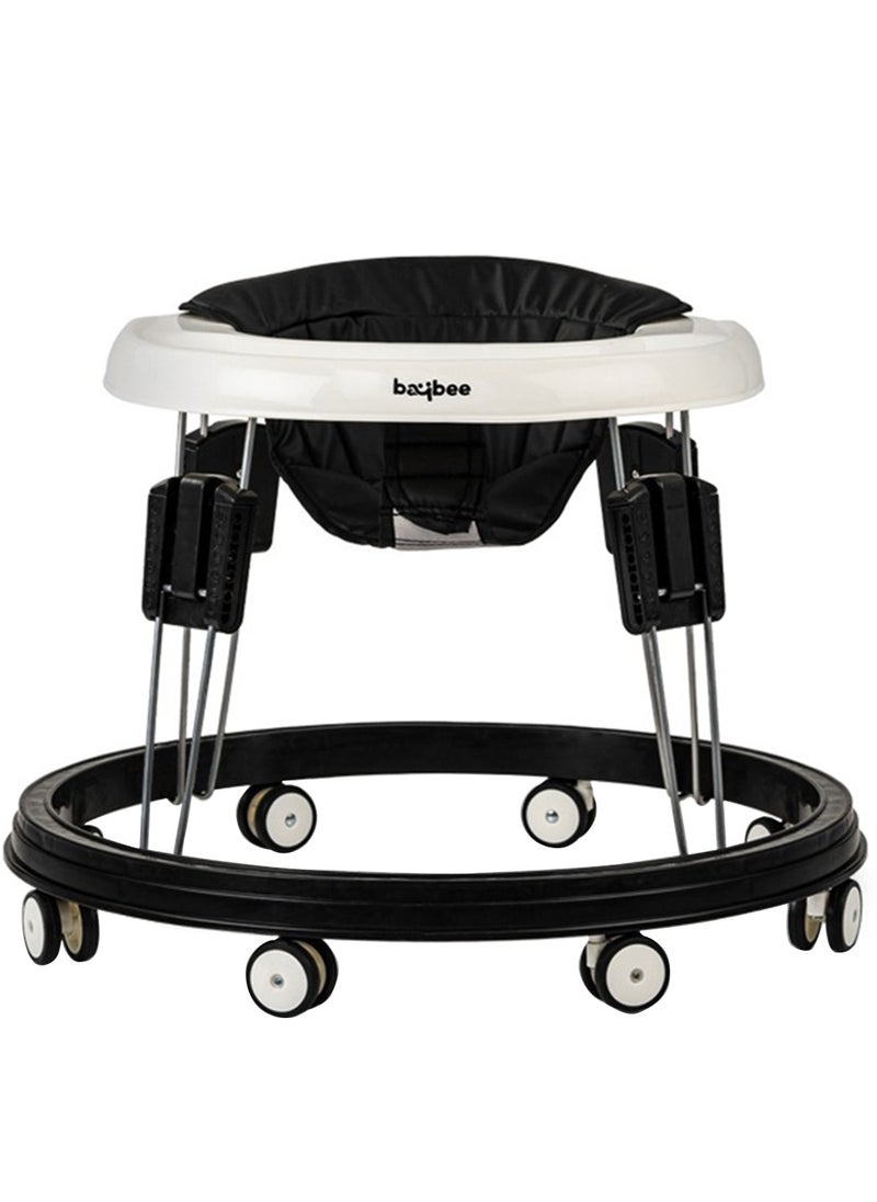 BAYBEE Indy Kids Round Walker With 5 Adjustable Height Premium Vegan Leather Seat For Baby 6 To 18 Months Black  - Image 1