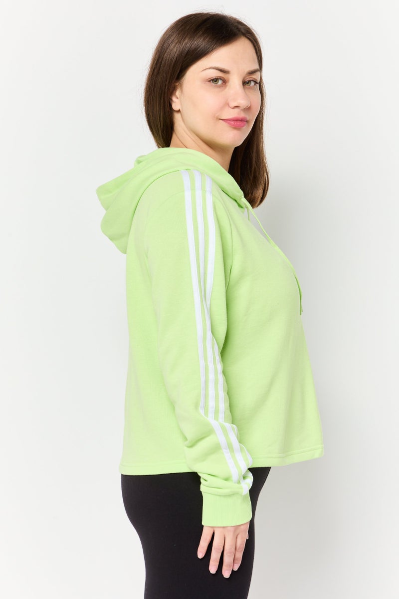 Adidas Women Sportswear Fit Long Sleeve Outdoor Hoodie, Green - Image 2