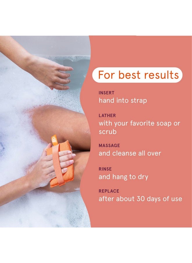 cleanlogic Bath And Body Exfoliating Body Scrubber, Large Exfoliator Tool For Smooth And Softer Skin, Daily Skincare Routine, Assorted Colors, 3 Count Value Pack  - Image 5