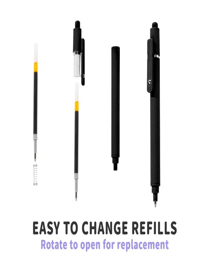IVICOO Gel Pens for Journaling Black 0.5 mm Pen,Ink Pens for Writing,Office,Writech, Journal,Best pen for Smooth Writing(6 Pcs) - Image 5