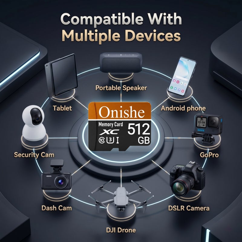 Onishe 512GB Flash Memory Card Card Class 10 Micro SD U3 4K Expansion TF Card High Speed for Camera/Gopro/Phone/Car Dashcam/Monitor/Drone/Computer/Tablet/PC - Image 5