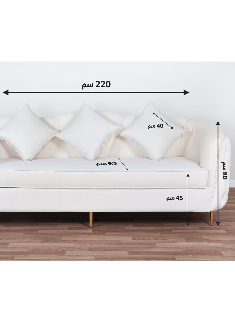 Elegant and comfortable living room set with luxurious design 3 pieces - 7 seats - 2 sofas for 3 people - single chair white 220x62x80 cm - pzsku/ZBA98BC279A203B0AD425Z/45/_/1728819541/97113442-d7e8-4346-9cec-db6b83b89c38