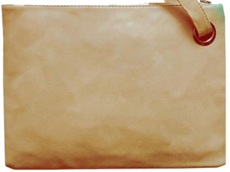 DIHKLCIO Evening Bags Purse Envelop Clutch Chain Shoulder Womens Wristlet Handbag Foldover Pouch Light Khaki Large - Image 1