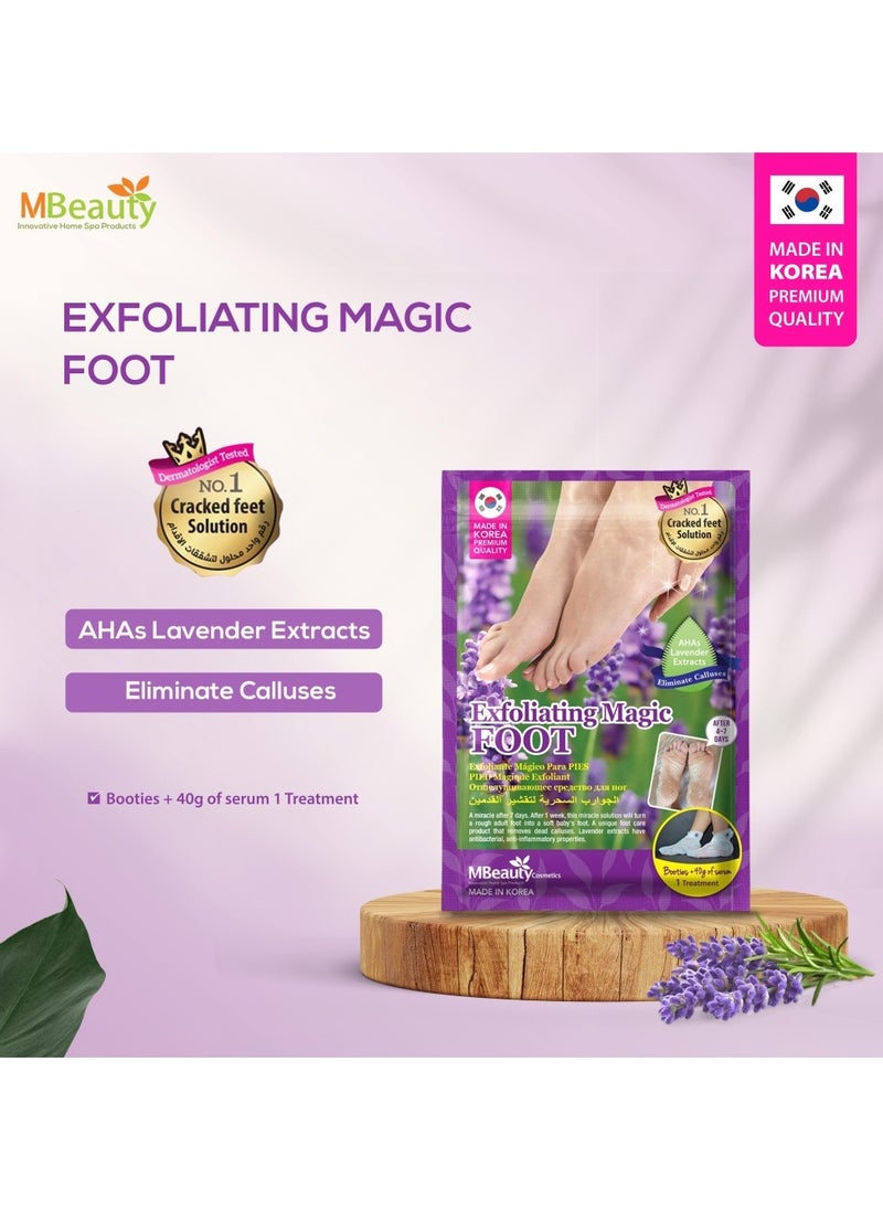 MBeauty - Exfoliating Magic Foot Socks, Single Use 1 Pair Moisturizing Socks, Softens & Removes Dead Calluses, Infused With Natural Ingredients, For Soft & Refreshed Foot (Pack of 1) - Image 1