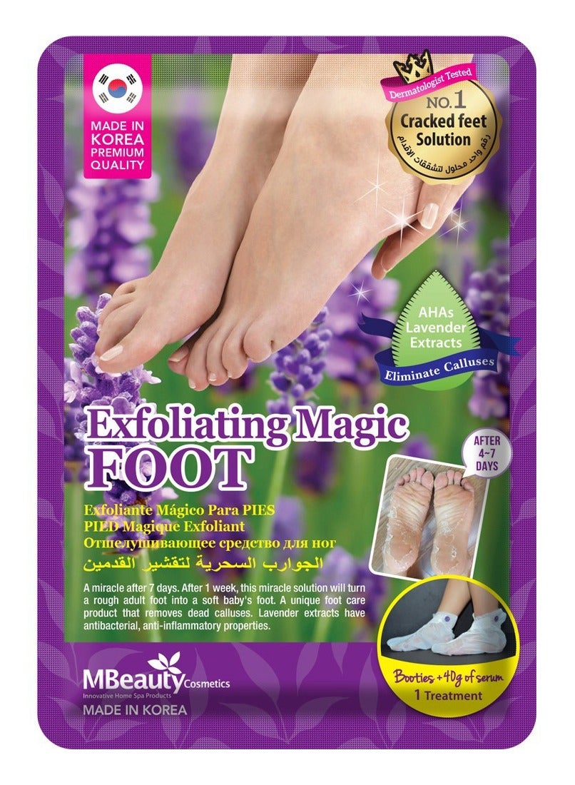 MBeauty Exfoliating Magic Foot Socks, Single Use 1 Pair Moisturizing Socks, Softens & Removes Dead Calluses, Infused With Natural Ingredients, For Soft & Refreshed Foot (Pack of 1)