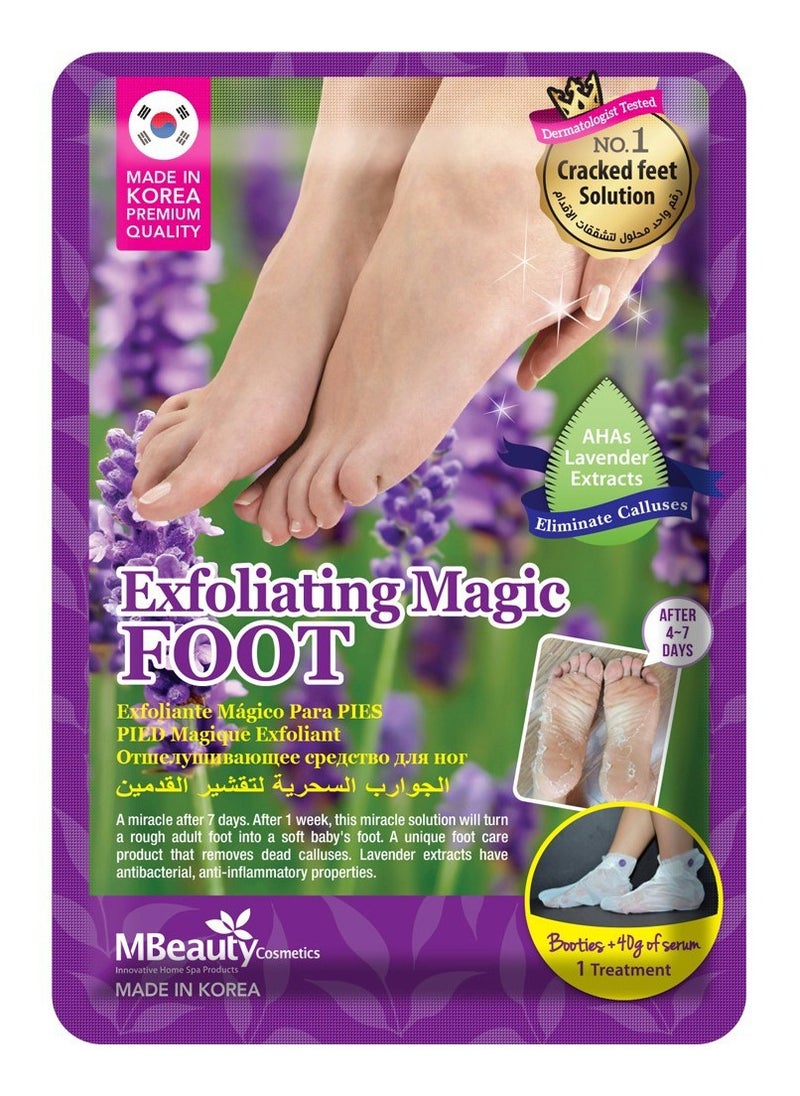 MBeauty - Exfoliating Magic Foot Socks, Single Use 1 Pair Moisturizing Socks, Softens & Removes Dead Calluses, Infused With Natural Ingredients, For Soft & Refreshed Foot (Pack of 1) - Image 1