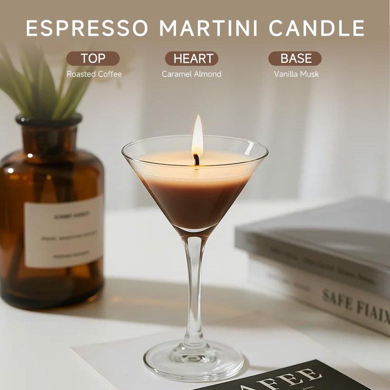 KOIMYSA Mini Espresso Martini Candle Gift Set for Women Men, Decorative Coffee Scented Soy Wax Aromatherapy Candles in Glass for Coffee Bar Party Birthday Bridal Shower, Home Decor, Pack of 3 - Image 3
