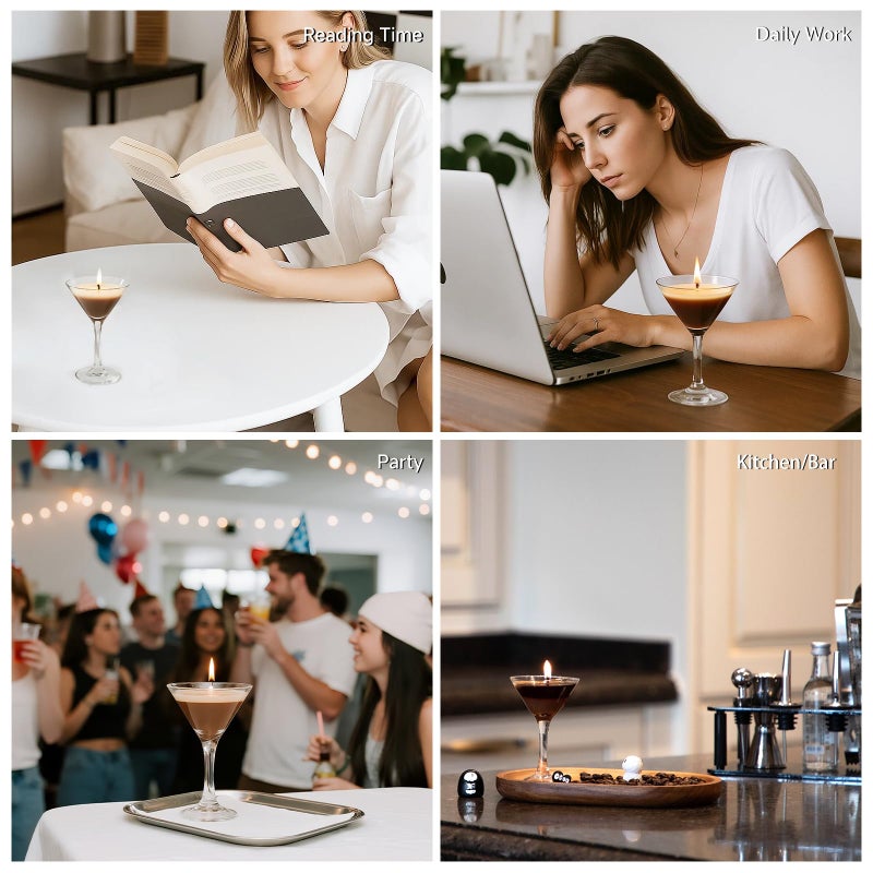 KOIMYSA Mini Espresso Martini Candle Gift Set for Women Men, Decorative Coffee Scented Soy Wax Aromatherapy Candles in Glass for Coffee Bar Party Birthday Bridal Shower, Home Decor, Pack of 3 - Image 5
