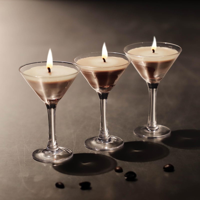 KOIMYSA Mini Espresso Martini Candle Gift Set for Women Men, Decorative Coffee Scented Soy Wax Aromatherapy Candles in Glass for Coffee Bar Party Birthday Bridal Shower, Home Decor, Pack of 3 - Image 1