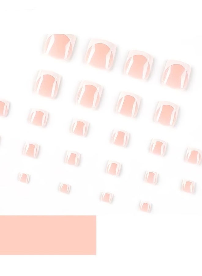 هابي دي 24 قطعة أظافر صناعية - أظافر القدم الفرنسية - درع القدم الأبيض - لصقات الأظافر الصناعية - Image 4