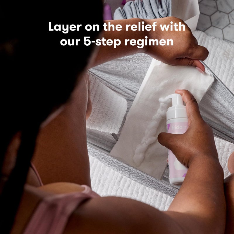 Frida Mom 15pc Labor & Postpartum Kit Gift Set for Baby Showers & Mom to Be, Includes Peri Bottle, Nursing Gown, Disposable Underwear, Ice Maxi Pads, Pad Liners, Perineal Foam, Socks & Toiletry Bag - Image 4