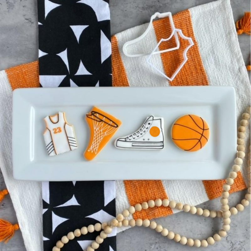 Heart's Treasure BASKETBALL COOKIE CUTTERS American Sport Basketball Jersey Uniform T-Shirt And High Top Shoe Sneaker Cookie Cutters Made In The USA (2 Pack)  - Image 4