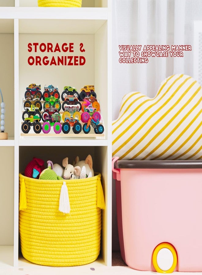 AAiphuwew Display Case for Monster Trucks Storage Toy Cars Organizer Shelf, 4 Tiers Wooden Monster Truck Display Risers Shelf for Toy Cars - Image 3
