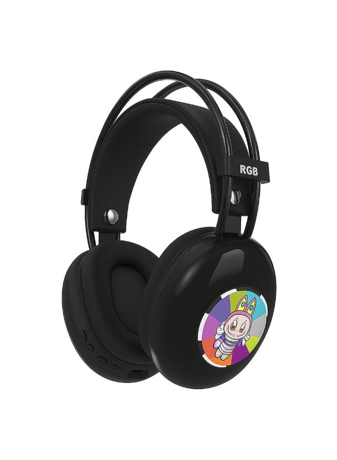 Cute Cartoon Kids Headphones 🎧🌈 Distinctive black headphones featuring the beloved Labubu character, with a comfortable and lightweight design suitable for children. * Soft ear cushions for comfortable sound isolation * RGB lighting adds a fun touch * Sound quality suitable and safe for children Perfect for everyday use or as a special gift for children! 🖤