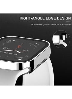 Generic Straight Edge Waterproof Screen Protector Case With HD Tempered Film for Apple Watch Series 8/7 45mm, Anti-Scratch Ultra-thin HD Touch Sensitive Film, Full-Screen Cover Bubble-Free Protector Silver  - Image 3