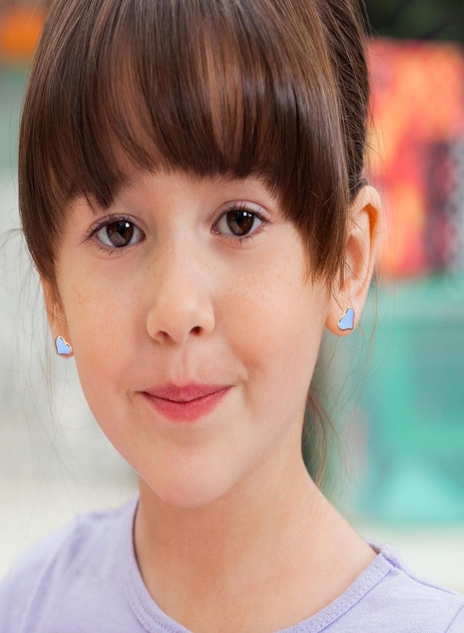 Tamhoo 10 Pairs Hypoallergenic Sutd Earrings for Women and Teen Girls with Stainless Steel Post - Heart Earrings in Vivid Color - Image 3