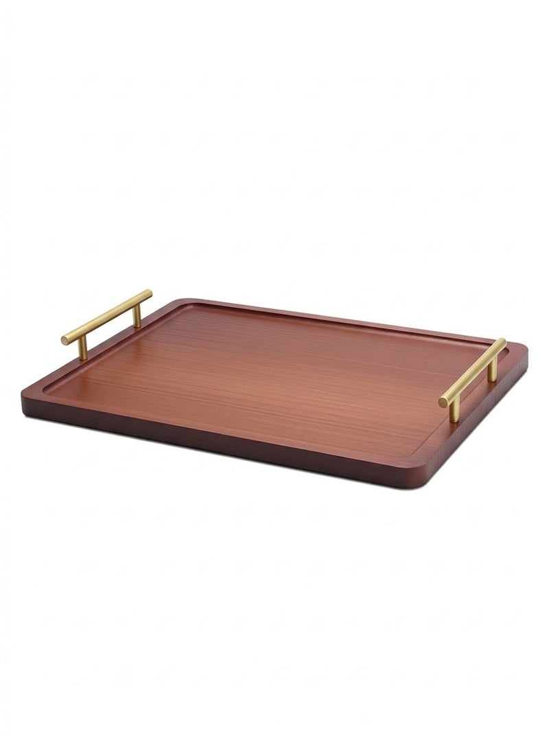WinHolder 40cm*30cm*3.2cmServing Tray with Handles,  Large Bamboo Serving Tray for Ottoman Coffee Table, Home Decor Trays for Breakfast,Bathroom,Drink（Brown） - Image 1