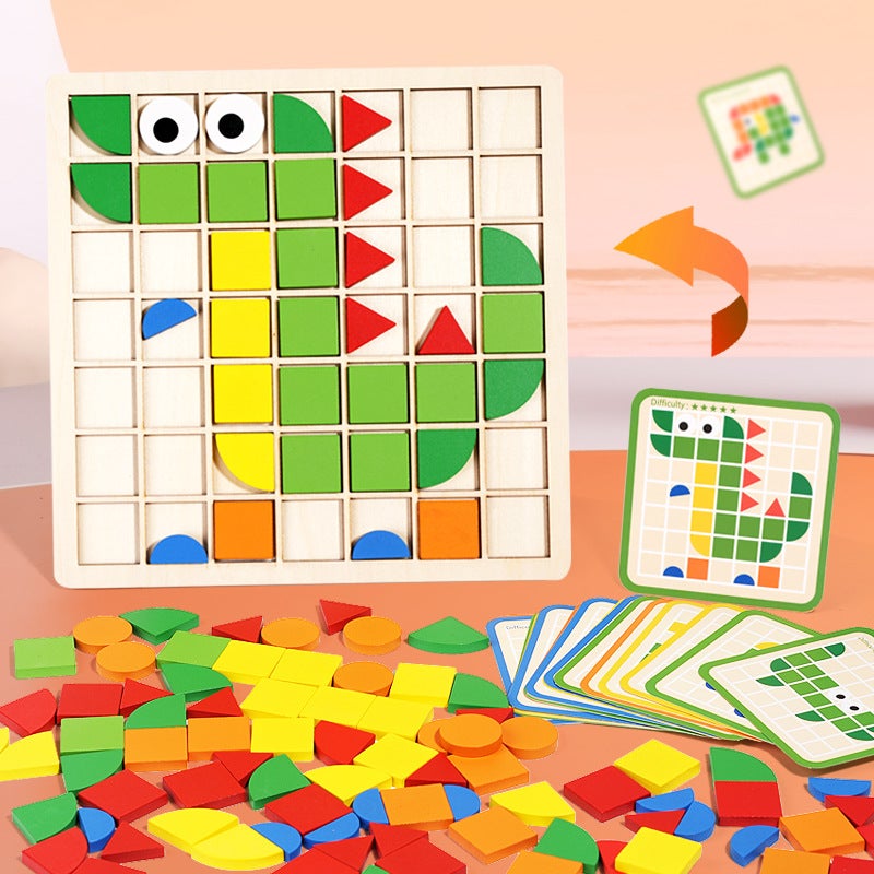 Mosaic Diy Creative Puzzle Small Particles Kindergarten Educational Area Play Teaching Aids Concentration Game 4-6 Years Old - Image 3