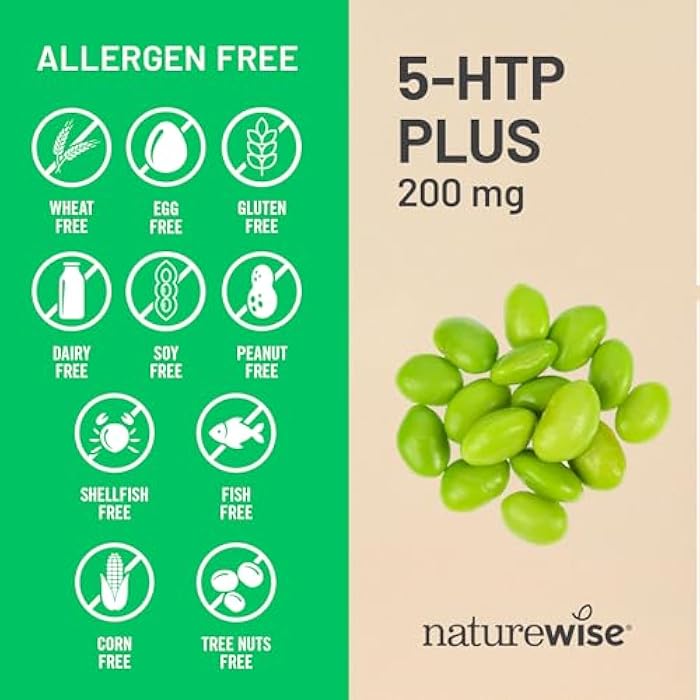 NatureWise 5-HTP 200mg Supplement from Griffonia Seeds with Cofactor Vitamin B6 - Mood Support and Natural Sleep Aid for Adults - Delayed-Release, Vegan - 60 Count[2-Month Supply] - Image 5