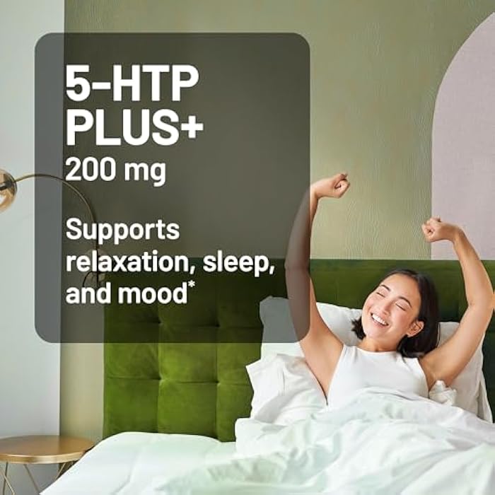 NatureWise 5-HTP 200mg Supplement from Griffonia Seeds with Cofactor Vitamin B6 - Mood Support and Natural Sleep Aid for Adults - Delayed-Release, Vegan - 60 Count[2-Month Supply] - Image 2