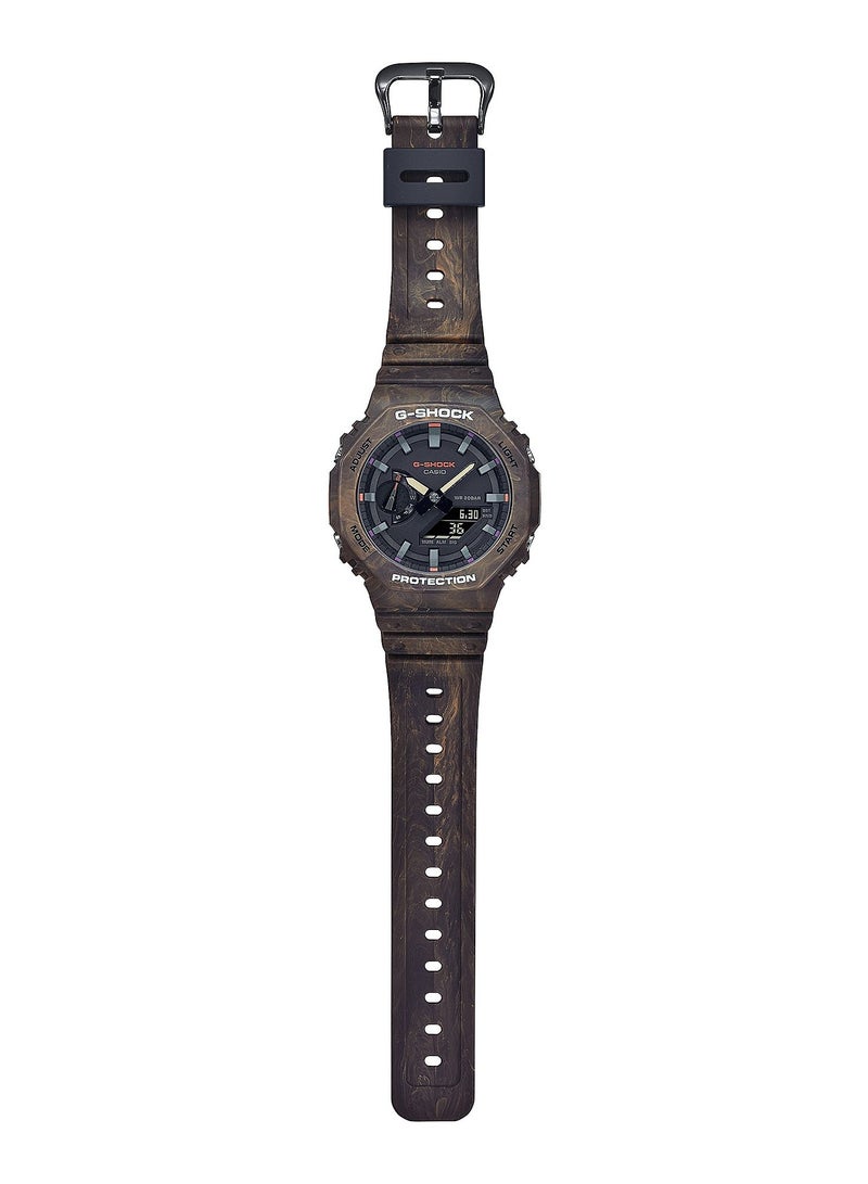 CASIO ساعة كاسيو جي شوك GA-2100FR-5ADR باند ريسين بني غابة غامضة للرجال - Image 3