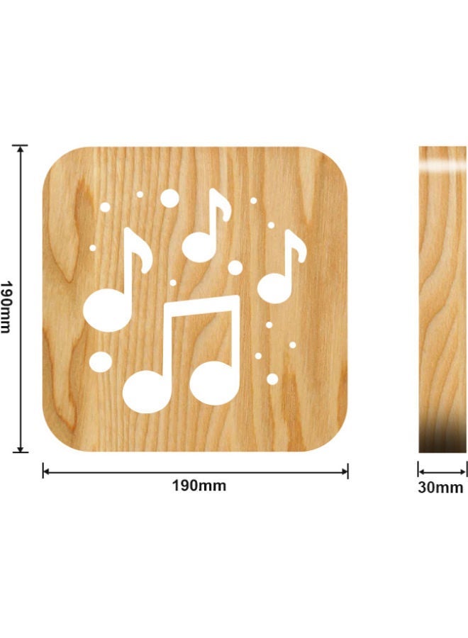 NIBEMINENT Music Shaped Hollow Table Lamp Brown 19x19cm - Image 3