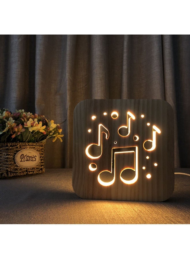 NIBEMINENT Music Shaped Hollow Table Lamp Brown 19x19cm - Image 5