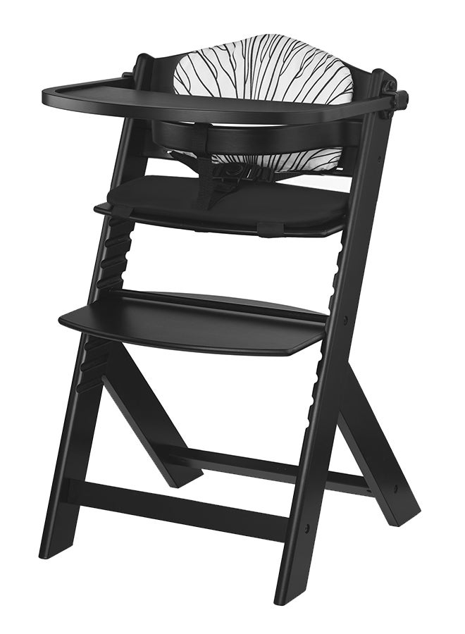 Kinderkraft Enock Baby Highchair With Pillow - Black/White - Image 1