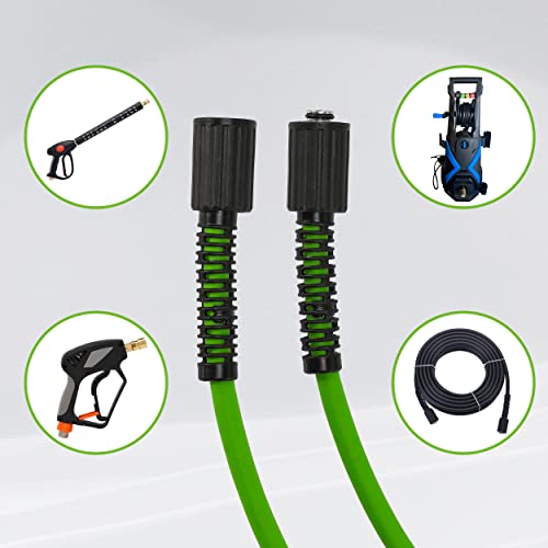 PWACCS Pressure Washer Hose for Power Washer – 3600 PSI Kink Resistant Pressure Washing Extension Hose 50 FT x 1/4" – Universal Electric Power Wash Hose for Replacement – Compatible with M22 Fittings - Image 4