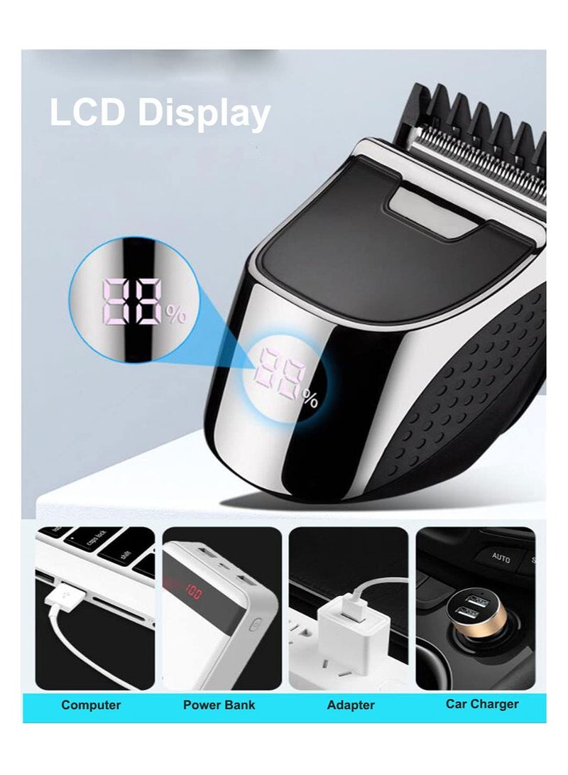 Cordless Electric Hair Clipper for Men, USB Rechargeable Professional Trimmer, Self-Grooming Haircut Kit for Close Cuts & Head Shaves, Ideal for Home Use.