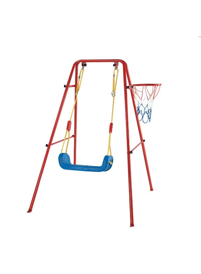 الأزرق جي دبليو <ساحة الترفيه> كرة السلة لعبة أرجوحة Swing stand ألعاب الأطفال في الهواء الطلق - Image 5