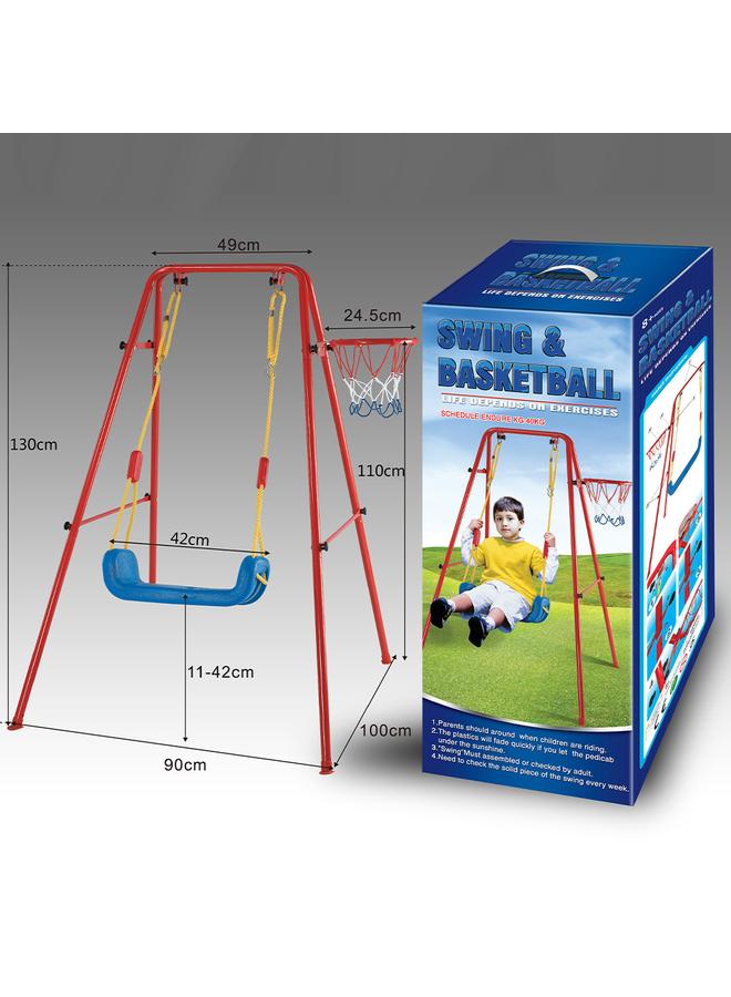 الأزرق جي دبليو <ساحة الترفيه> كرة السلة لعبة أرجوحة Swing stand ألعاب الأطفال في الهواء الطلق - Image 1