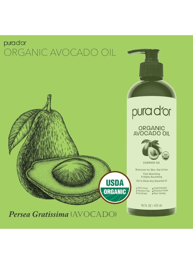 بيورا دور بورا دور، زيت الأفوكادو العضوي، 16 أونصة سائلة (473 مل) - Image 3