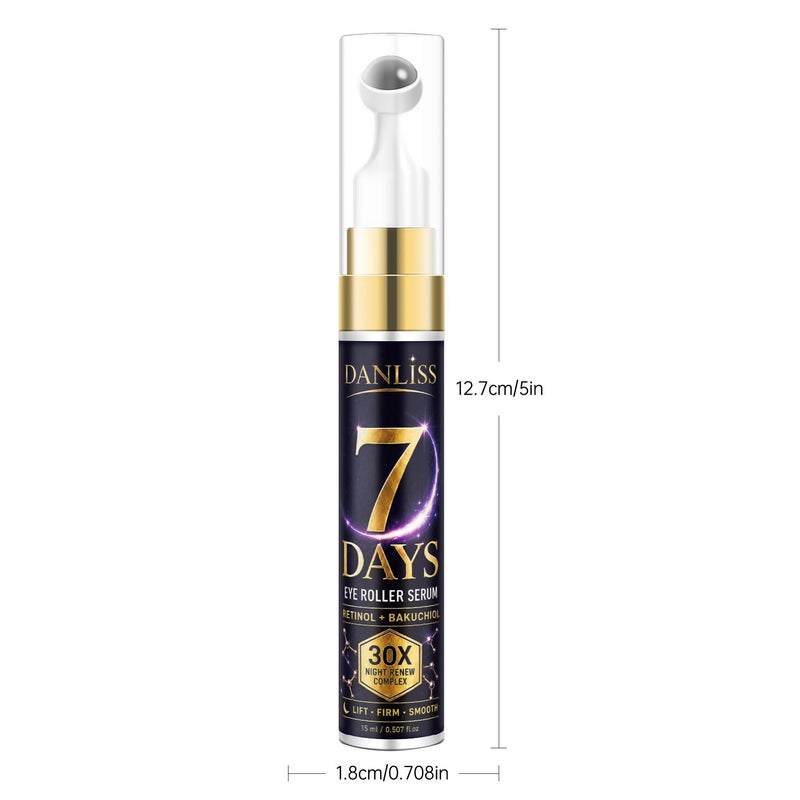 DANLISS Dark Purple - 7-Day Nighttime Renewal Roll-On Eye Serum 15ml (Retinol + Psoralen) - Image 5