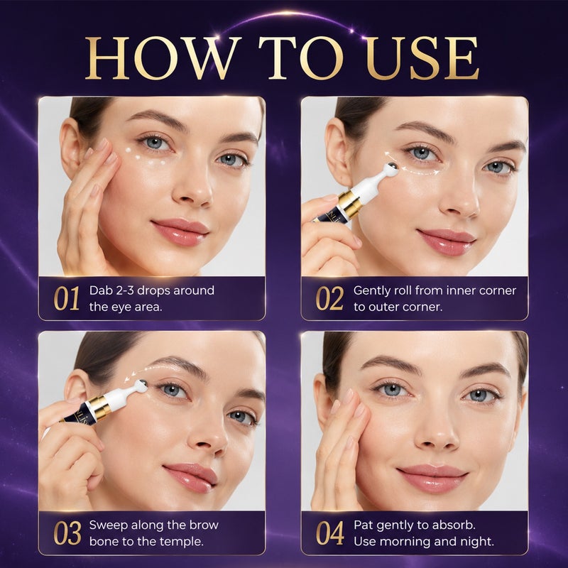 DANLISS Dark Purple - 7-Day Nighttime Renewal Roll-On Eye Serum 15ml (Retinol + Psoralen) - Image 4
