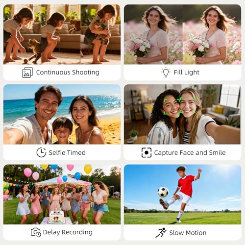 Kasukani 4K Digital Camera for Photography, 56MP Autofocus Vlogging Camera with 3" 180° Flip Screen, 16X Zoom Compact Travel Camera for Beginners & Teens with 32GB SD Card Included - Image 5