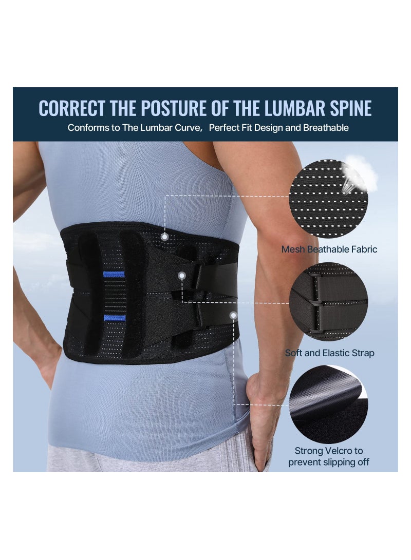 Lower Back Brace for Men and Women Comfortable Pain Relief Adjustable Lumbar Support Belt for Herniated Disc Sciatica Scoliosis Large Size 3750-53 Inch - Image 3