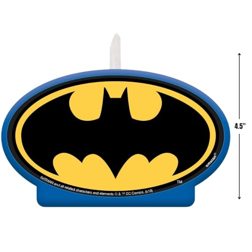 Amscan Batman Heroes Unite Birthday Candle, 4.5" - 1 Count - Unique Party Centerpiece, Perfect for Superhero Fans - Image 2
