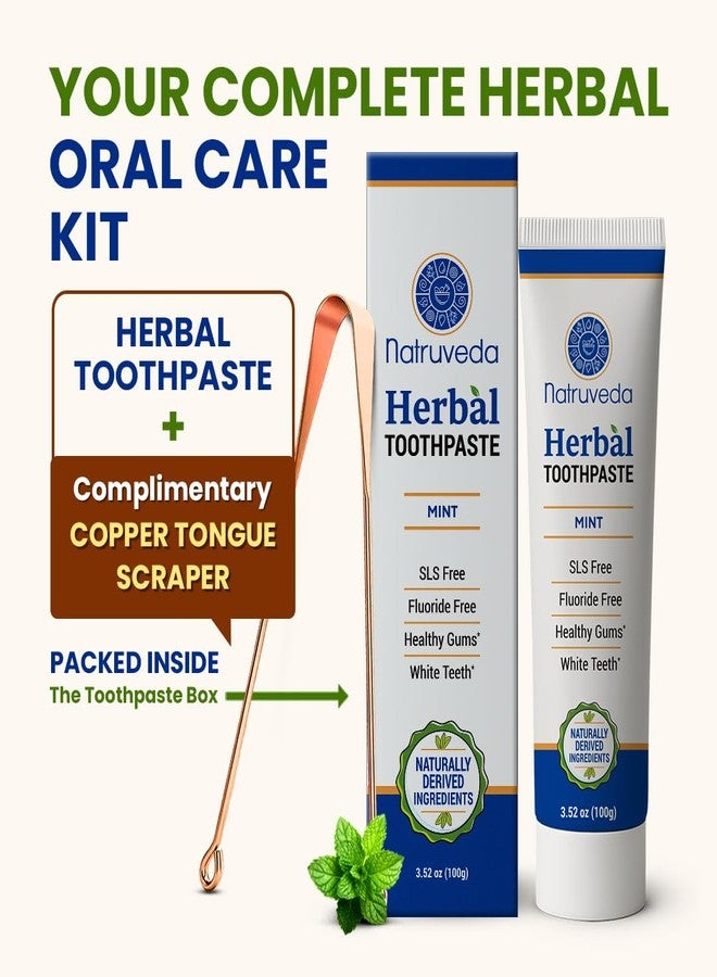 Natruveda Neem Herbal Toothpaste | Fluoride Free, SLS Free, Natural Toothpaste for Adults | Ayurvedic Oral Care with Miswak | 3.52 oz (2 Pack - Image 2