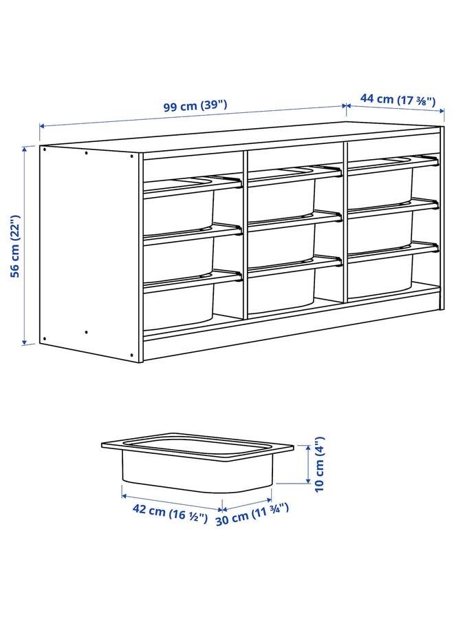 Zaboon Storage combination, grey/light green-grey, 99x44x56 cm  - Image 4