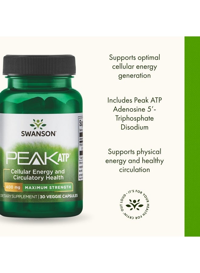 SWANSON سوانسون أقصى قوة بيك ATP - مكمل طبيعي يعزز دعم الطاقة الخلوية - يدعم الأداء البدني ويعزز دعم تدفق الدم الصحي - (30 كبسولة نباتية، 400 ملغ لكل منها) عبوة واحدة - Image 4