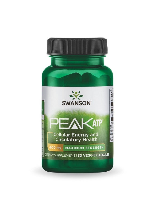 SWANSON سوانسون أقصى قوة بيك ATP - مكمل طبيعي يعزز دعم الطاقة الخلوية - يدعم الأداء البدني ويعزز دعم تدفق الدم الصحي - (30 كبسولة نباتية، 400 ملغ لكل منها) عبوة واحدة - Image 1