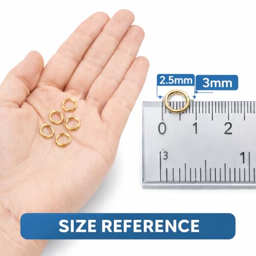 Excellentcrafts Metal Gold/Silver Jump Rings for Jewellery Making (Pack of 100 Pcs) (Gold, 12mm) - Image 4