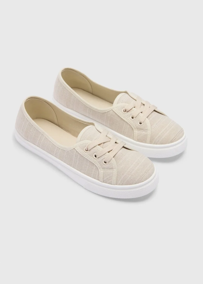 ماتلان Linen Stripe Slip On Trainers