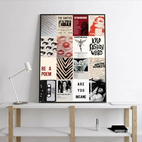 KBKBART ديكور غرفة الفتاة في وسط المدينة 50 قطعة، فنون الحائط Y2k لغرفة النوم، مجموعة تجميع جدران Coquette لجمالية الغرفة، مجموعة تجميع صور Vintage بحجم 4"x6"، ملصقات Retro Rockstar لديكور السكن الجامعي - Image 5