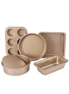 5 Piece Oven Cake Pan Set - Made Of Carbon Steel - Baking Pan - Oven Trays - Cake Tray - Oven Pan - Cake Mold