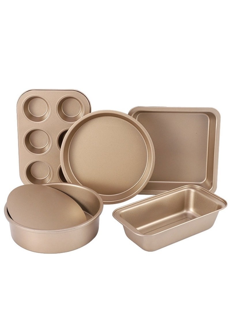 Generic - 5 Piece Oven Cake Pan Set - Made Of Carbon Steel - Baking Pan - Oven Trays - Cake Tray - Oven Pan - Cake Mold - Image 1